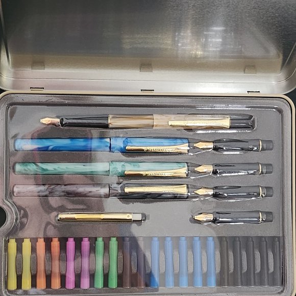 New! Staedtler 33 Piece Calligraphy Set With Interchangeable Points 5 Nibs/ 5 Pl - Picture 9 of 10